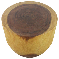Wood Oval Drum Table 20 in Diameter x 18 in High Oak Oil