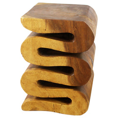 Wood Wave Verve Accent Snake Table 14x14x20 in H Oak Oil