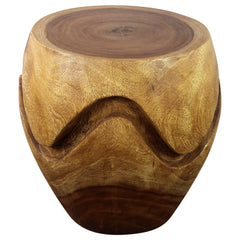 Wood Barrel Puzzle Drum Table 18 DIA x 18 inch High Walnut Oil