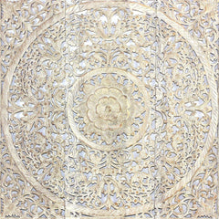 Haussmann® Teak Lotus Panel Inlay 36 in x 36 in Sand Washed - Haussmann Inc