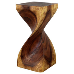 Haussmann® Single Twist Stool Table 12 in SQ x 24 in H Walnut Oil - Haussmann Inc