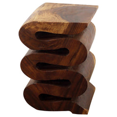 Wood Wave Verve Accent Snake Table 12x14x20 in H Walnut Oil