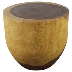 Wood Oval Drum Table 20 in Diameter x 18 in High Oak Oil
