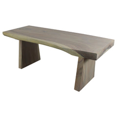 Wood Natural Edge Bench 48 in x 18 x 18 in H KD Grey Oil