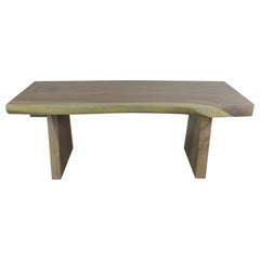 Wood Natural Edge Bench 48 in x 18 x 18 in H KD Grey Oil