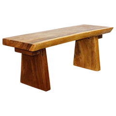 Wood Natural Edge Bench 48 in x 18 x 18 in H KD Walnut Oil