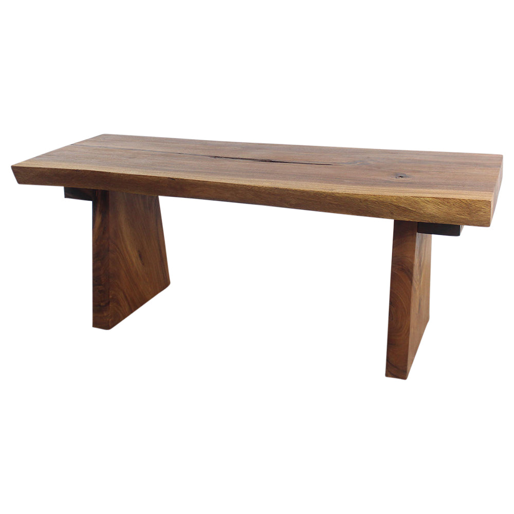 Wood Natural Edge Bench 48 in x 18 x 18 in H KD Walnut Oil