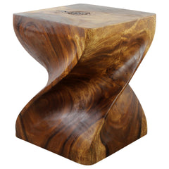 Wood Big Twist Coffee Table 16 in SQ x 20 in High Walnut Oil