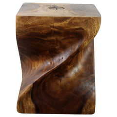 Wood Big Twist Coffee Table 16 in SQ x 20 in High Walnut Oil