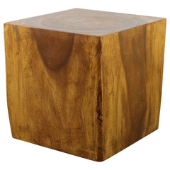 Haussmann® Wood Cube Table 18 in SQ x 18 in High Hollow inside Oak Oil - Haussmann Inc