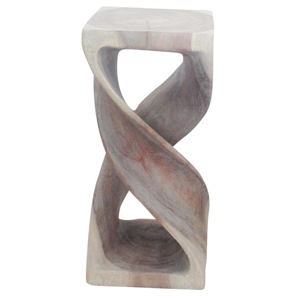 Haussmann® Wood Double Twist Stool Table 12 in SQ x 26 in H Grey Oil - Haussmann Inc