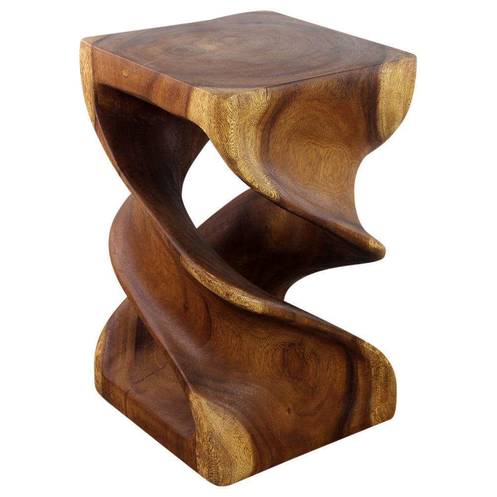 Haussmann® Wood Double Twist Stool Table 14 in SQ x 23 in H Walnut Oil