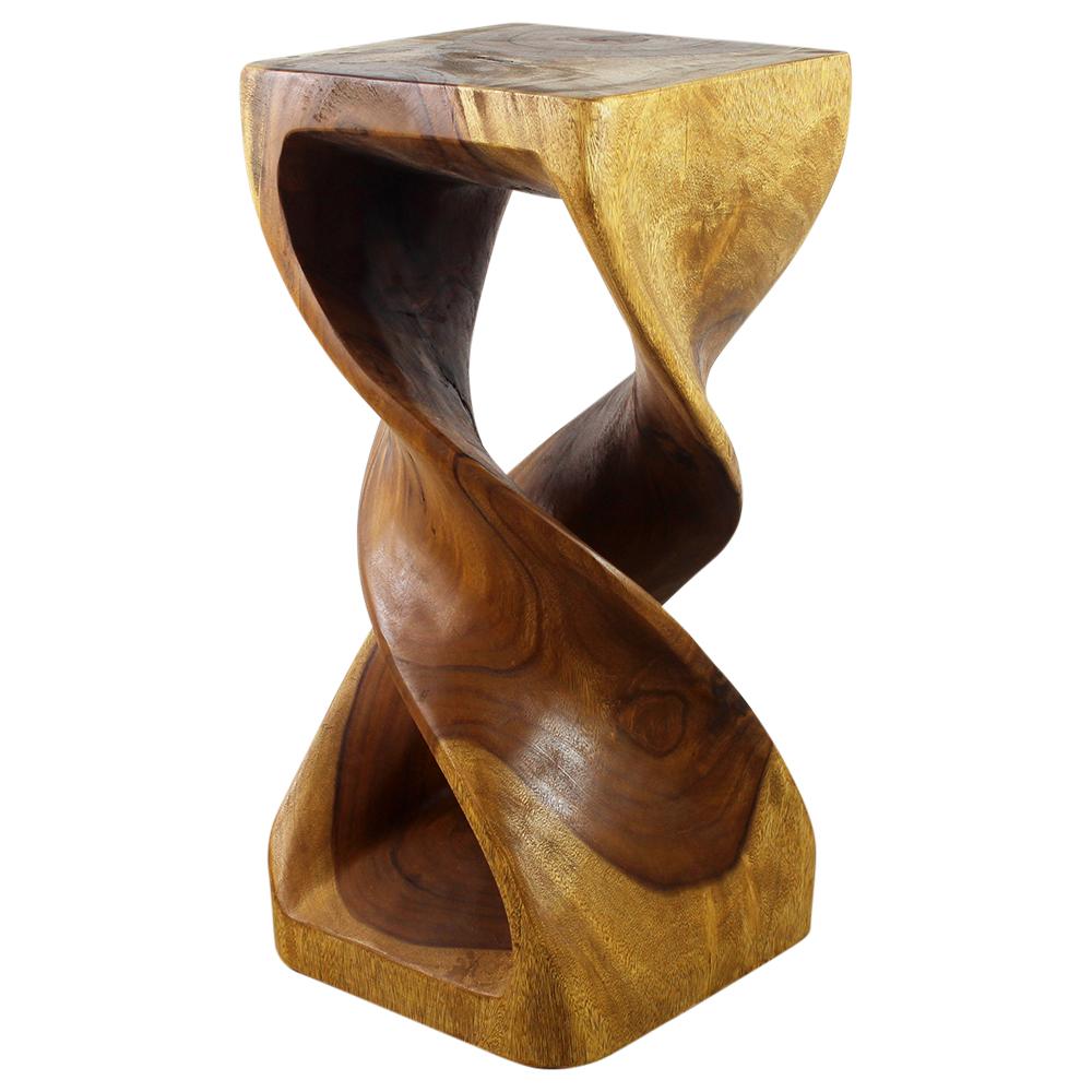 Haussmann® Wood Double Twist Stool Table 14 in SQ x 30 in H Oak Oil - Haussmann Inc