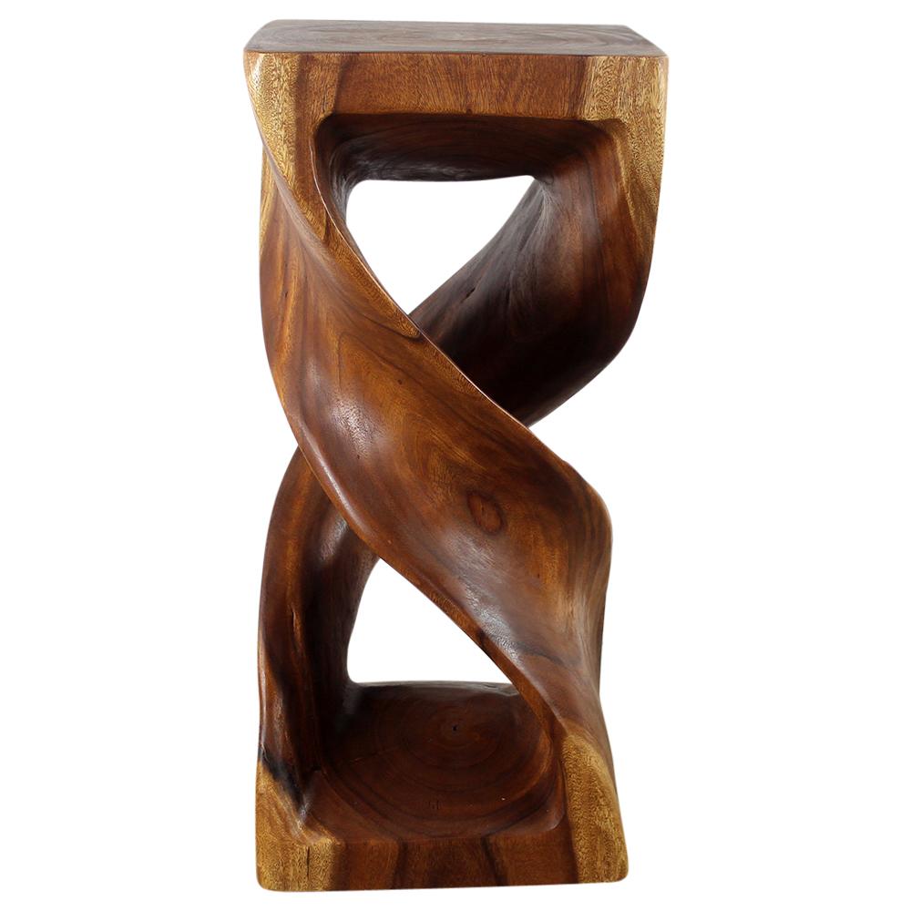 Haussmann® Wood Double Twist Stool Table 14 in SQ x 30 in H Walnut Oil - Haussmann Inc