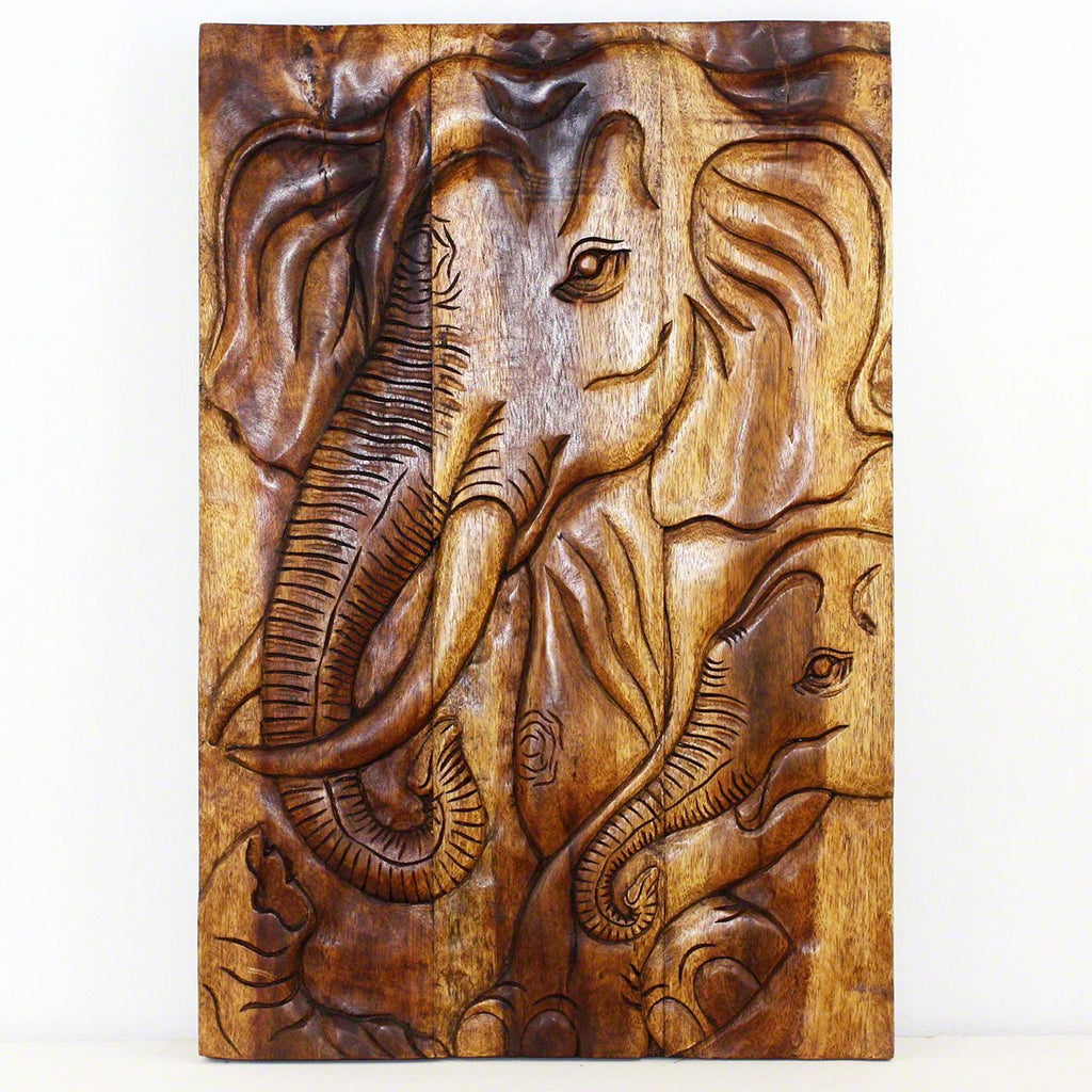 Haussmann® Elephant Gentle Giant Mother 20 x 30 in H Walnut Oil - Haussmann Inc