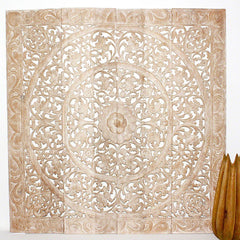 Haussmann® Teak Lotus Panel 48 in x 48 in H-1 Sand Washed - Haussmann Inc