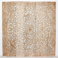 Haussmann® Teak Lotus Panel 48 in x 48 in H-1 Sand Washed - Haussmann Inc