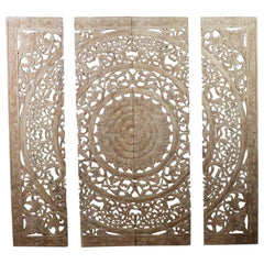 Haussmann® Teak Lotus Panel 48 x 48 inches H-3D  Sand Washed - Haussmann Inc