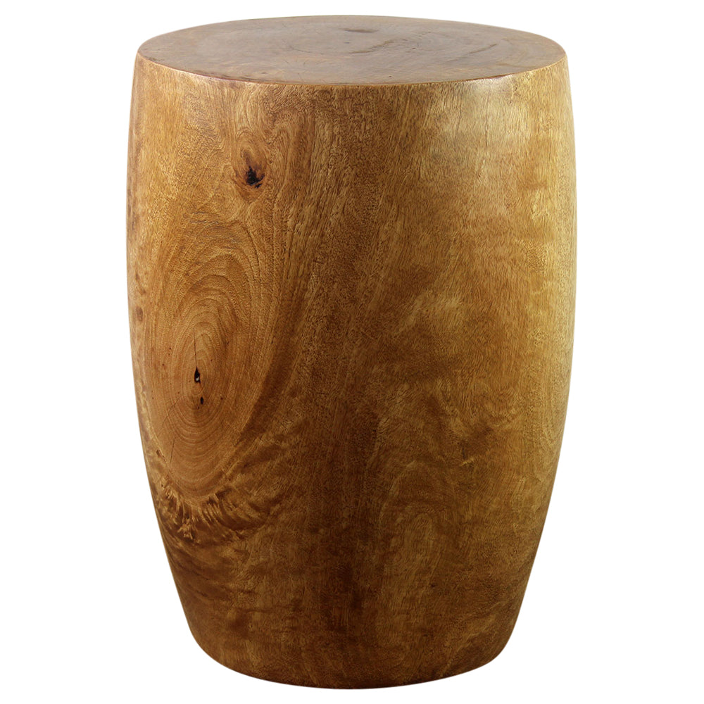 Mango Wood Merlot End table 15 in D x 20 in High Oak Oil