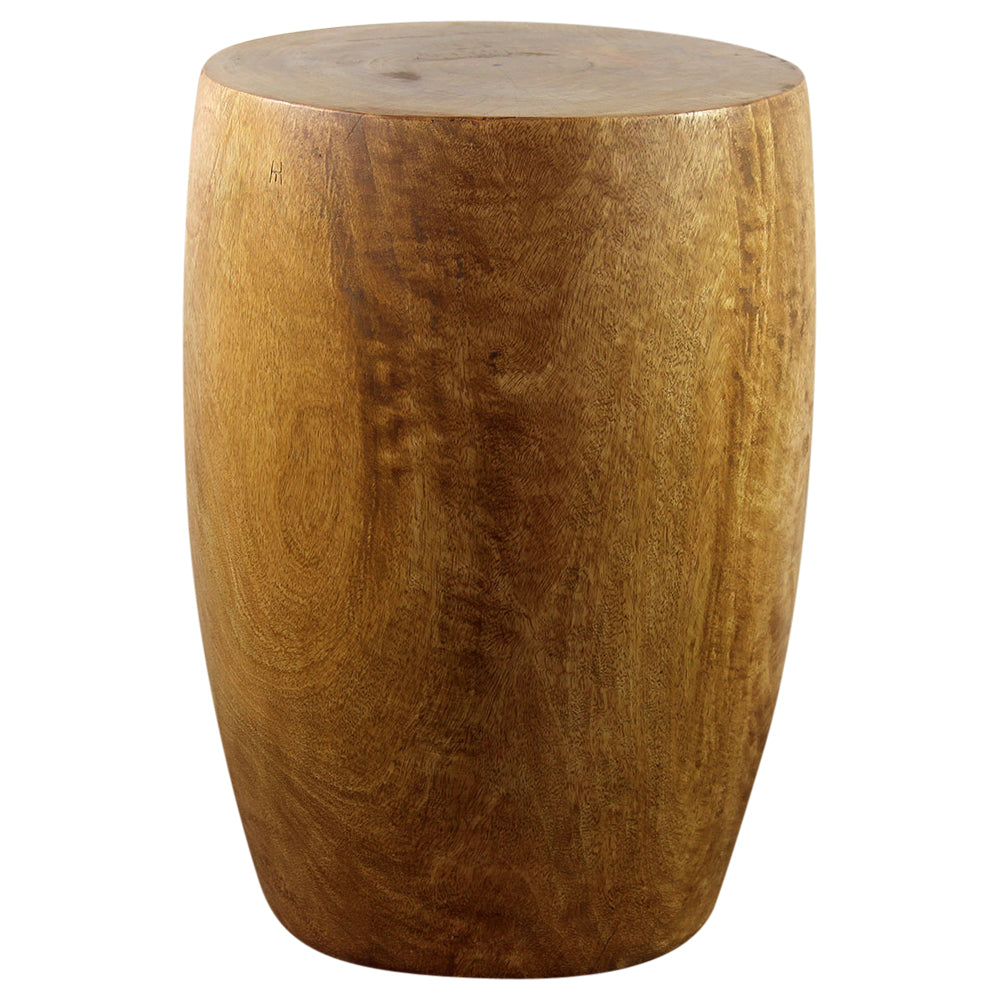 Mango Wood Merlot End table 15 in D x 20 in High Oak Oil