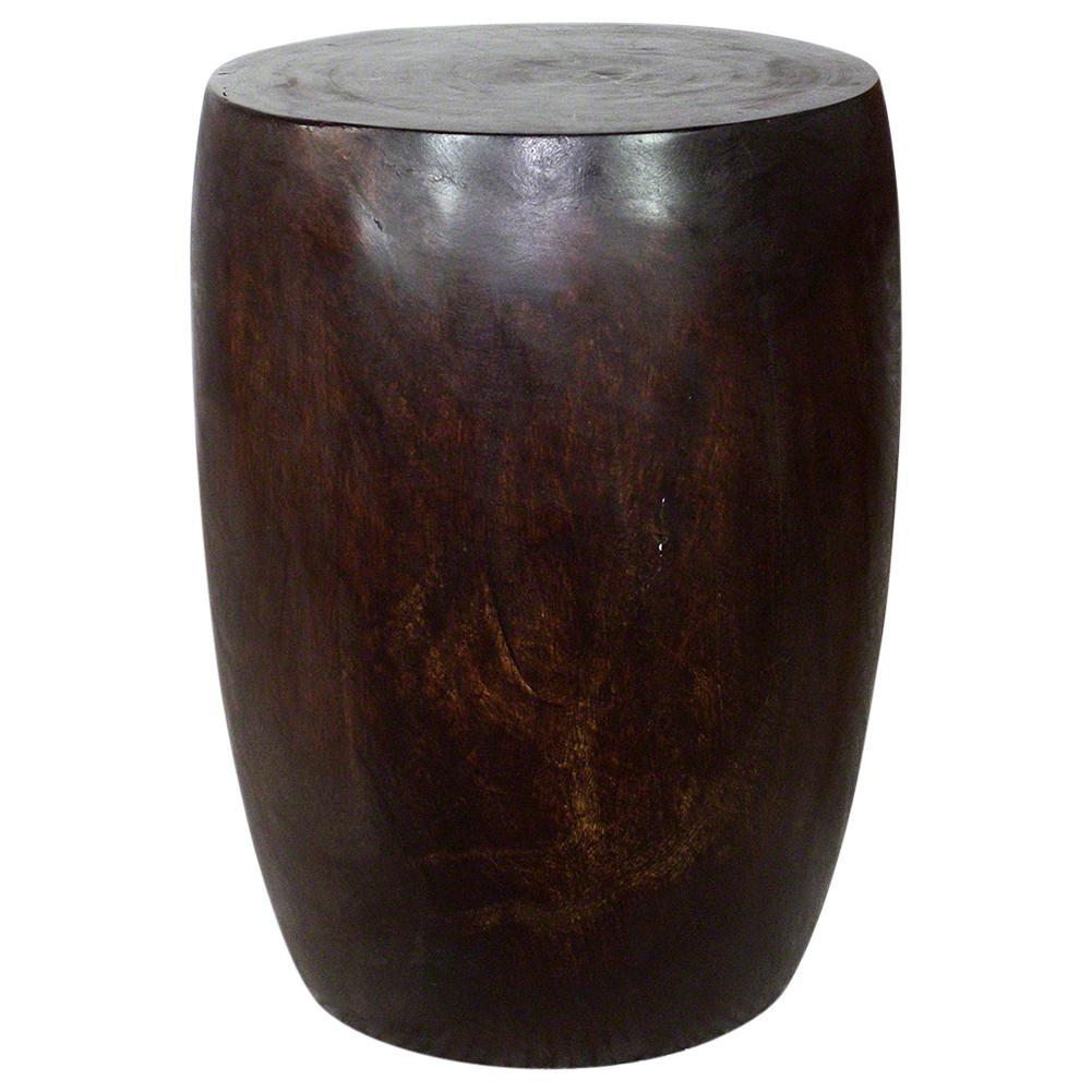 Wood Merlot End Table 15 D x 20 inch High Dark Walnut Oil