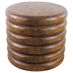 Mango Stacked Rings Table 20 D x 18 in High Antique Oak Oil