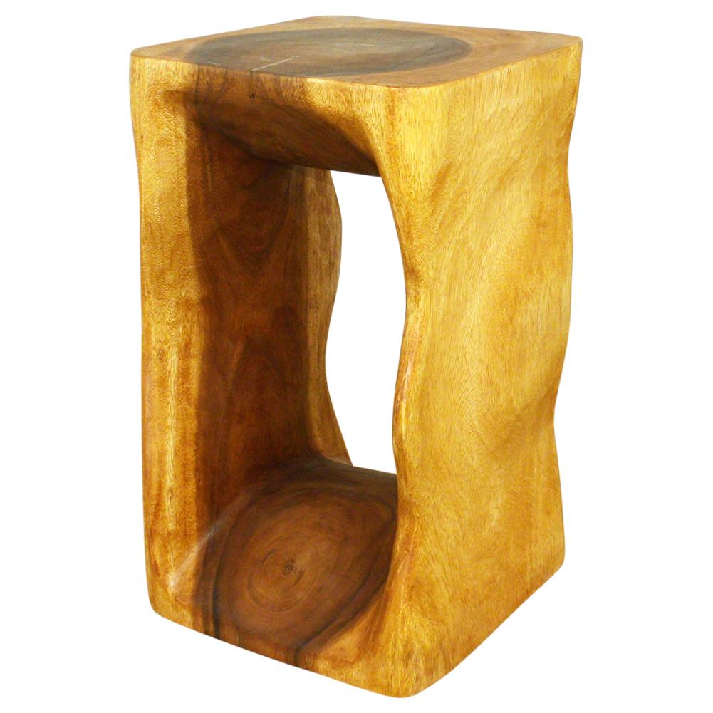 Haussmann® Wood Natural Stool End Table 12 In Sq X 20 In High Oak Oil - Haussmann Inc