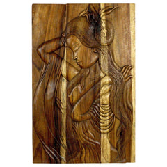 Wood Phuying (Woman) 24 x 36 in H Antique Oak