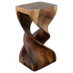 Haussmann® Wood Rectangular Double Twist 12 x 14 in x 26 in H Walnut Oil