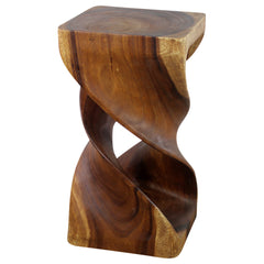 Haussmann® Wood Rectangular Double Twist 12 x 14 in x 26 in H Walnut Oil
