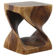 Haussmann® Original Wood Twist Stool 10 in SQ x 12 in High Walnut Oil - Haussmann Inc