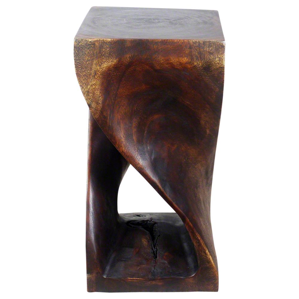 Haussmann® Original Wood Twist Stool 12 X 12 X 23 In High Mocha Oil - Haussmann Inc