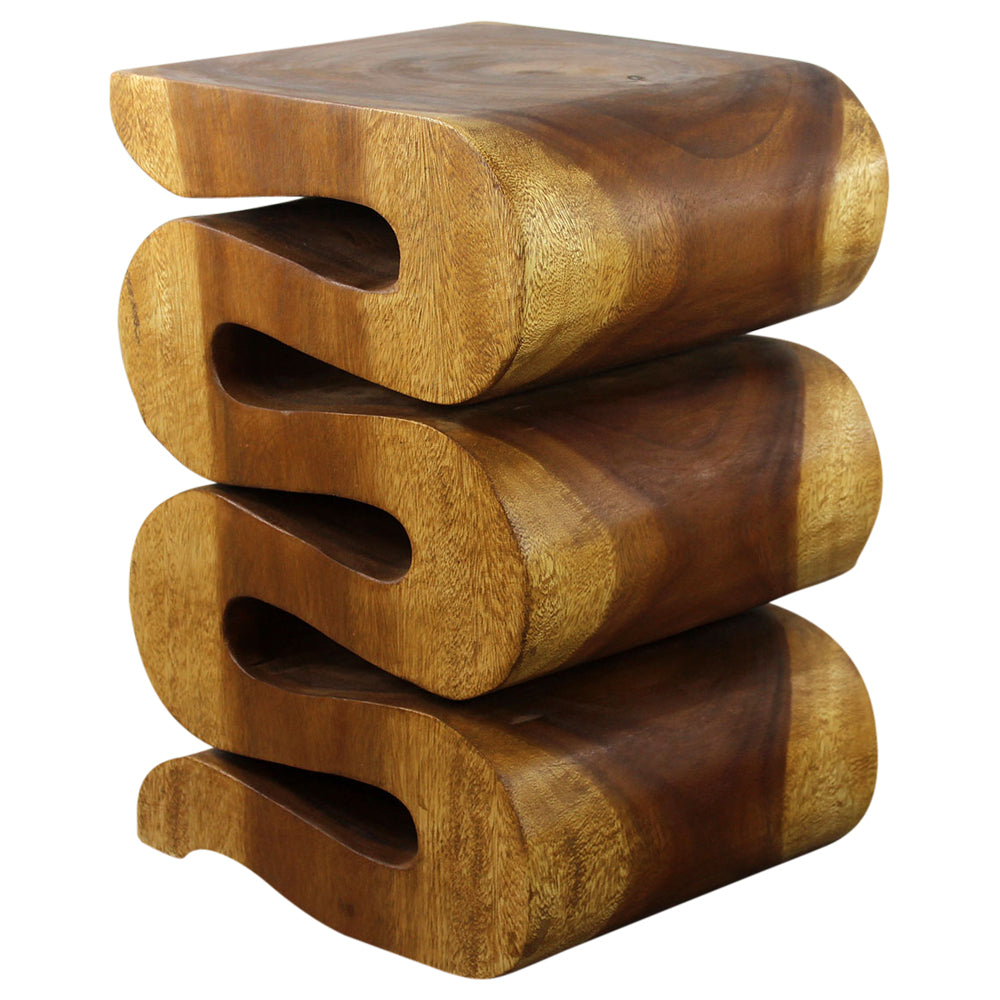 Wood Wave Verve Accent Snake Table 12 x14 x 20 in H Oak Oil