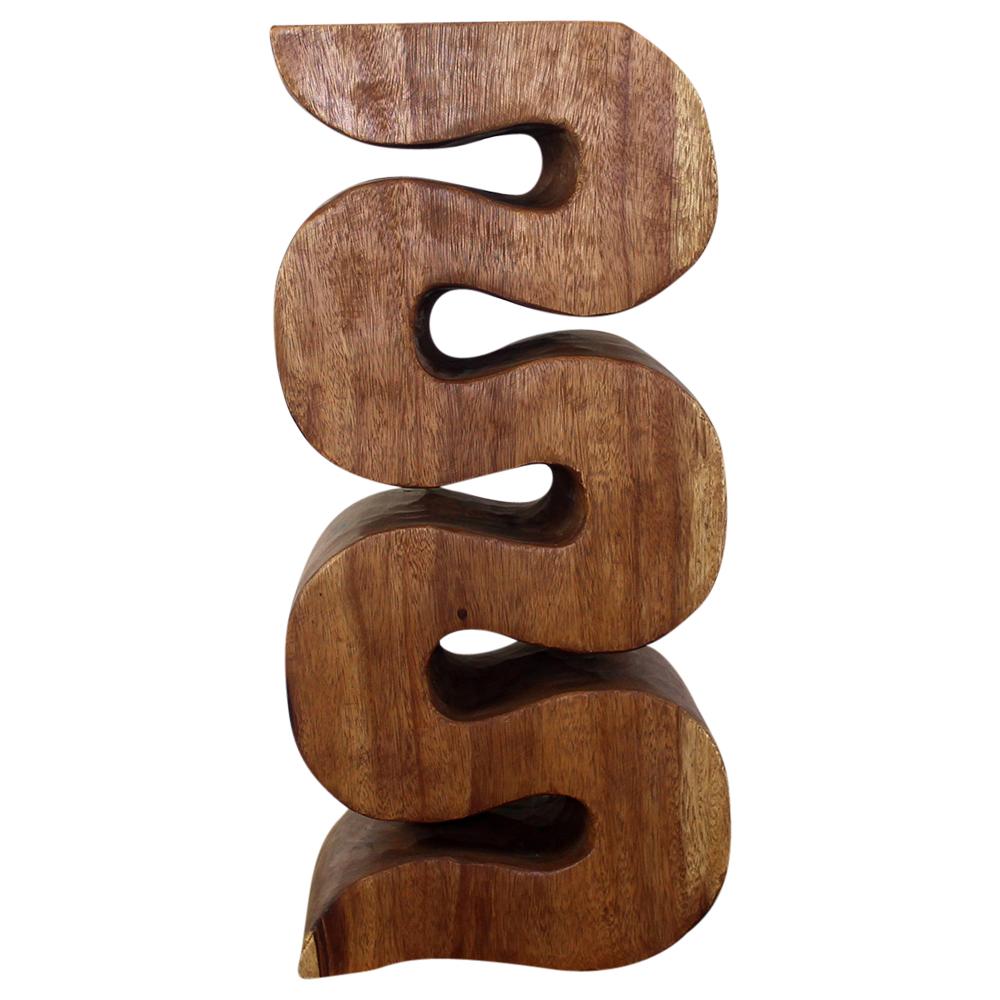Wood Wave Verve Accent Snake Table 12x14x30 in H Walnut Oil