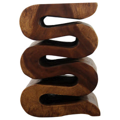 Wood Wave Verve Accent Snake Table 14x14x20 in H Walnut Oil