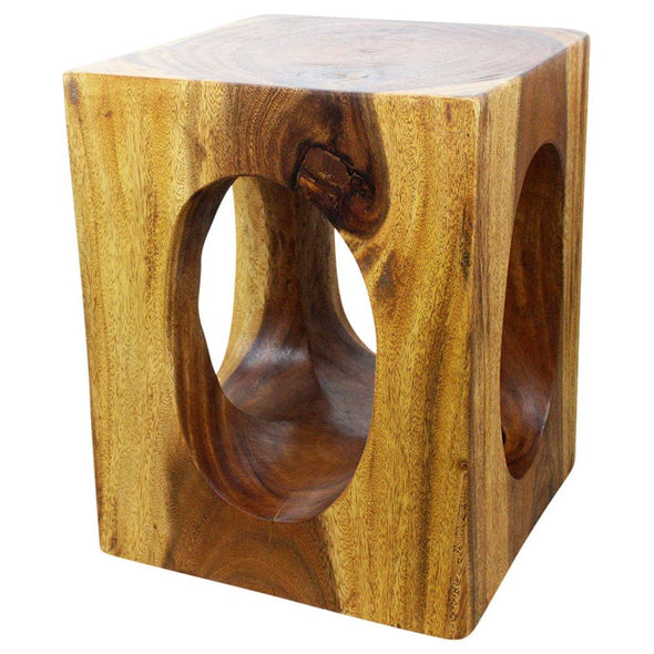 Wood Windows Coffee Table 16 in x 16 in x 20 in High Walnut Oil
